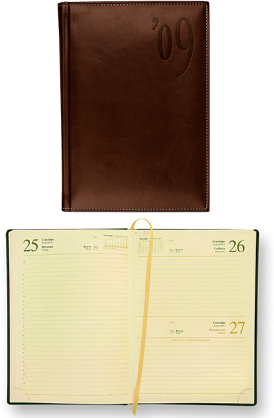 Ежедневник датированный Portland 5459 145x205 мм кремовый блок, позолоченный срез, коричневый