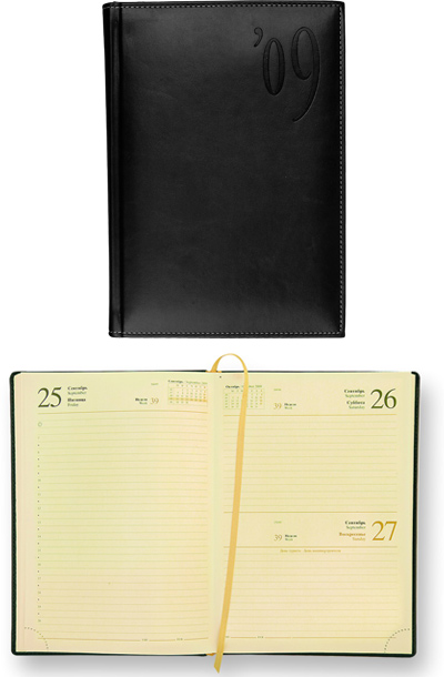 Ежедневник датированный Portland 5459 145x205 мм кремовый блок, позолоченный срез, черный