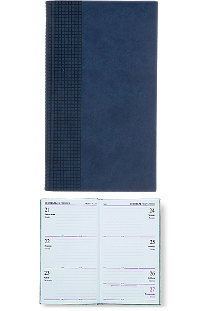 Еженедельник датированный Velvet 5421 (377) 80x140 мм синий