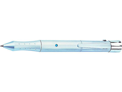 Ручка-фонарик со стилусом для КПК серебристая в футляре
