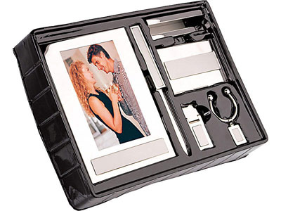 Набор «Флоренция»: рамка для фотографии 10х15 см, нож для бумаги, визитница, подставка под визитки, зажим для денег, брелок