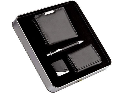 Набор: ключница-кошелек, портмоне, ручка, зажигалка