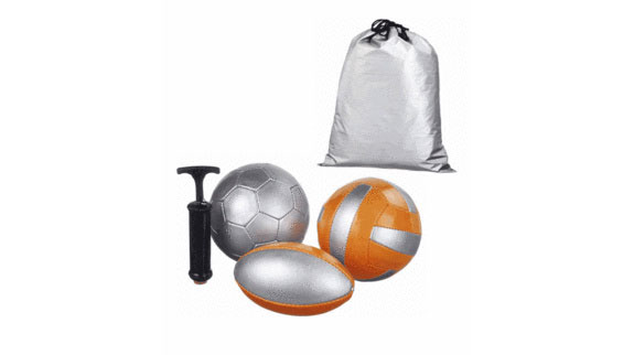 Набор мячей (волейбол, футбол, амер. футбол) с насосом