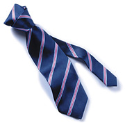 галстук 100% шелк - полосатый - синий/голубой