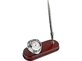 Настольный прибор «Сто карат»: часы в виде бриллианта, подставка под ручку, ручка