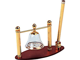 Настольный набор «Адмирал» с часами в виде колокола и ручкой