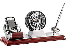 Настольный прибор «Монако»: часы, подставка под мобильный телефон, подставка под ручку, ручка