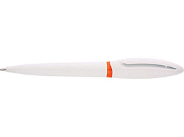 Ручка шариковая Султан белая с оранжевой вставкой