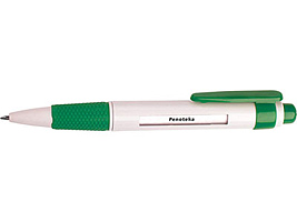 Ручка шариковая Прогресс белая/зеленая