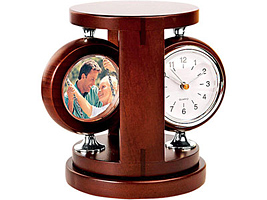 Погодная станция: часы, термометр, рамка для фотографии d 4,5 см