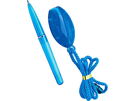 Ручка с держателем на шнуре синяя