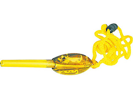 Ручка с держателем на шнуре желтая