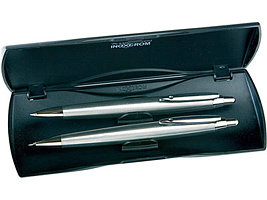 Набор Inoxcrom Zeppelin серберистый: ручка шариковая, карандаш в футляре