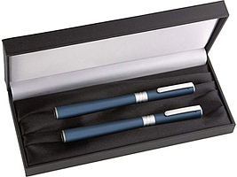 Набор Гранада синий: ручка роллер и ручка шариковая в футляре