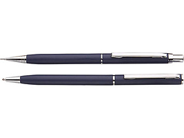 Набор Тандем синий: ручка шариковая, карандаш в футляре