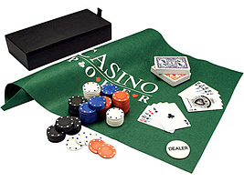 Набор для игры в покер и блэк джек Белладжио: 2 колоды карт, фишки, игровое поле в подарочном футляре