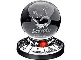 Десижн-мейкер со стеклянным шаром и знаком зодиака Скорпион