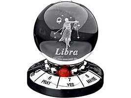 Десижн-мейкер со стеклянным шаром и знаком зодиака Весы
