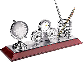 Настольный прибор «Детройт»: часы, термометр, гигрометр, стакан под ручки