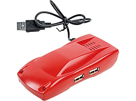 USB Hub на 4 порта в виде автомобиля, красный