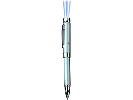 Ручка-фонарик шариковая Маяк серебристая