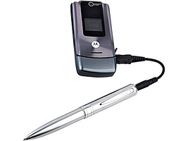 Ручка шариковая с функцией автономного зарядного устройства для мобильного телефона (Nokia, Samsung, Motorola, SonyEricsson)