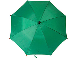 Зонт - трость полуавтоматический с деревянной ручкой зелёный