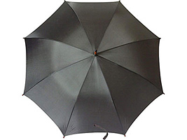 Зонт - трость полуавтоматический с деревянной ручкой чёрный
