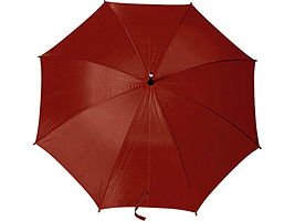 Зонт - трость полуавтоматический с деревянной ручкой бордовый