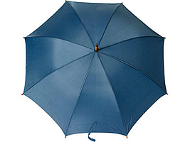 Зонт - трость механический с деревянной ручкой синий