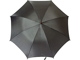 Зонт - трость механический с деревянной ручкой чёрный