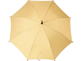 Зонт - трость полуавтоматический с деревянной ручкой бежевый