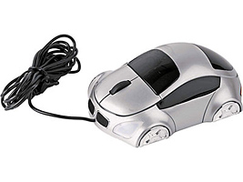 Мышка оптическая в форме машинки с подсветкой фар, работающая от USB