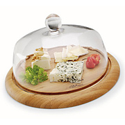 Доска деревянная для сервировки сыра со стеклянной крышкой