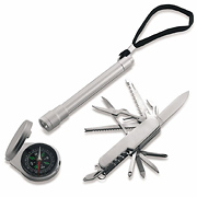 Набор из 3 предметов: фонарь, компас и нож