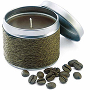 Ароматическая свеча в металлической банке. 3 аромата: кофе, ваниль, корица