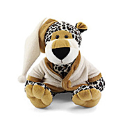 Мягкая игрушка Леопард в халате и ночном колпаке