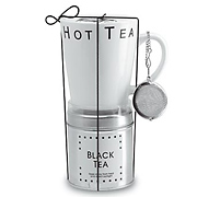 Изысканный подарочный набор с черным чаем, керамической кружкой и ситечком